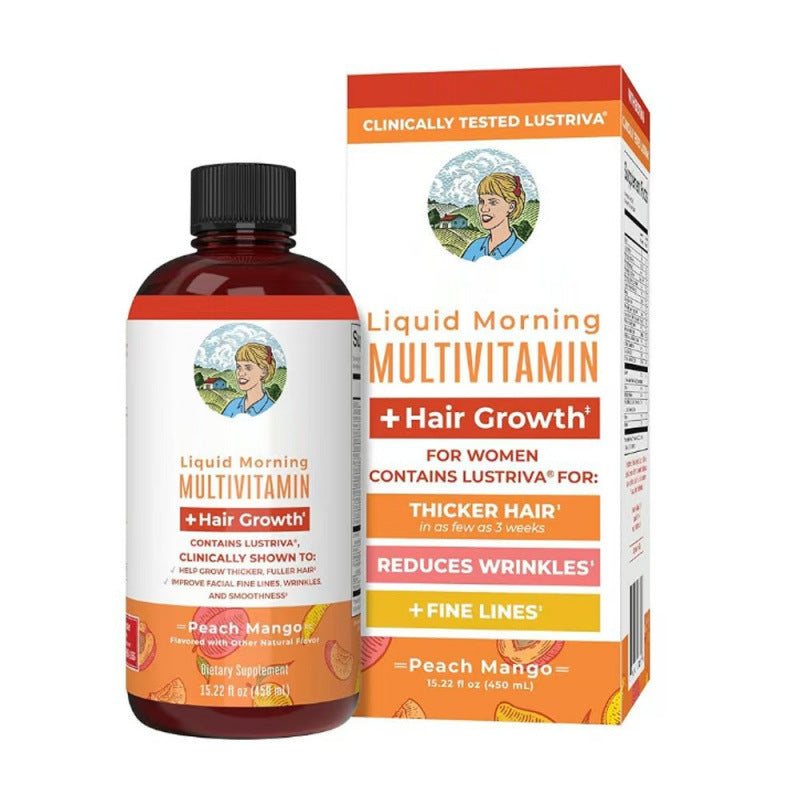 Mary Ruth's  Multivitamin Hair Growth Liquid Drops – Peach Mango Flavor with Plant Essence, 450ml