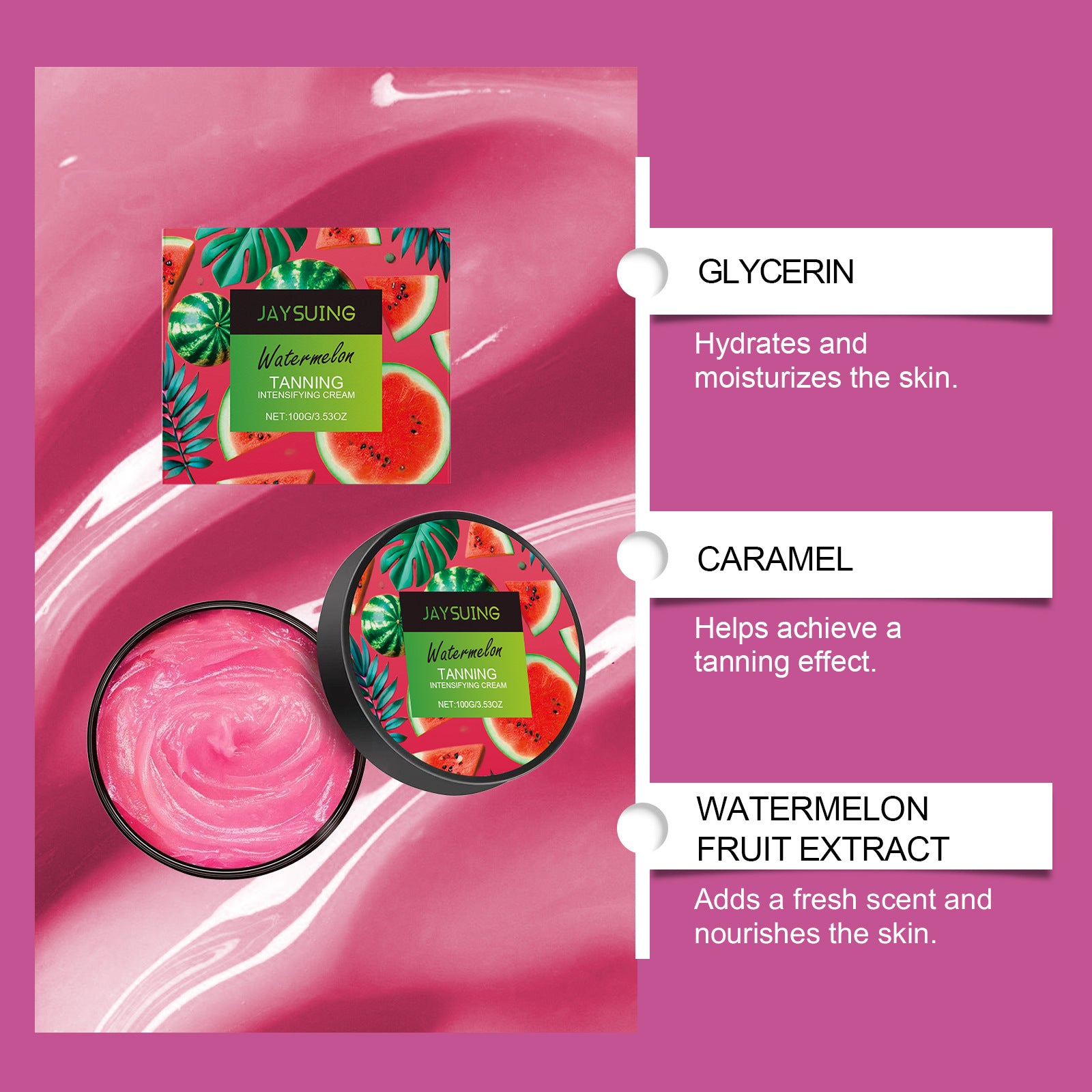 Watermelon Glow Tanning & Moisturizing Body Cream | 100g