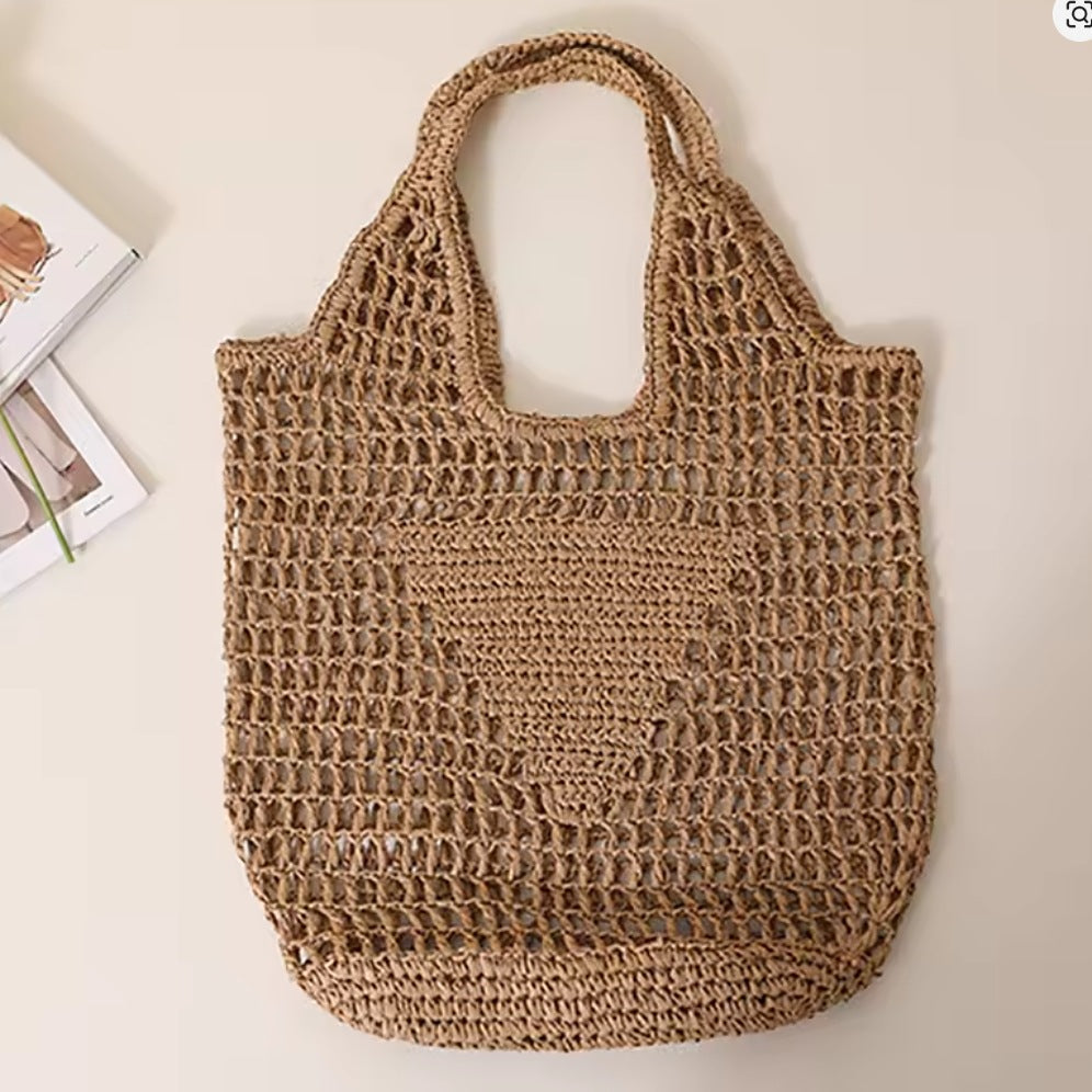 Personalized Embroidered Raffia Straw Tote Bag | Custom Monogram Beach Bag – 10 Colors