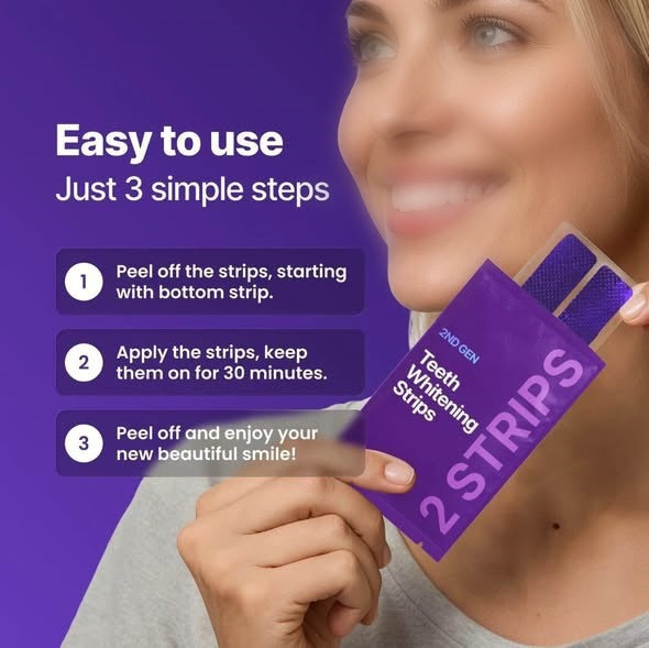 Advanced Teeth Whitening Strips | Enamel-Safe Gel for Brighter Smile