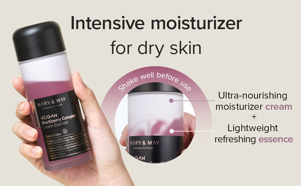 Mary&May + ImFrom Mini Hydration Rescue Duo — Blackberry Cream Essence & Vitamin Tree Sheet Mask Bundle