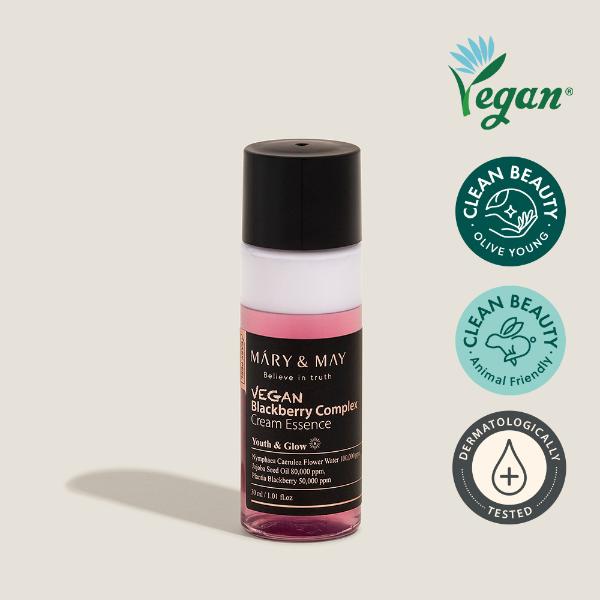 Mary&May + ImFrom Mini Hydration Rescue Duo — Blackberry Cream Essence & Vitamin Tree Sheet Mask Bundle