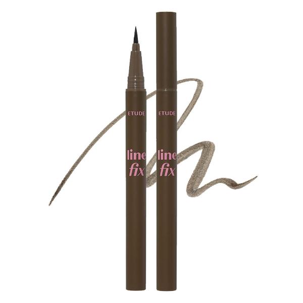 Etude House Line Fix Brush Liner 0.5g | 24-Hour All-Proof Eyeliner | Brown