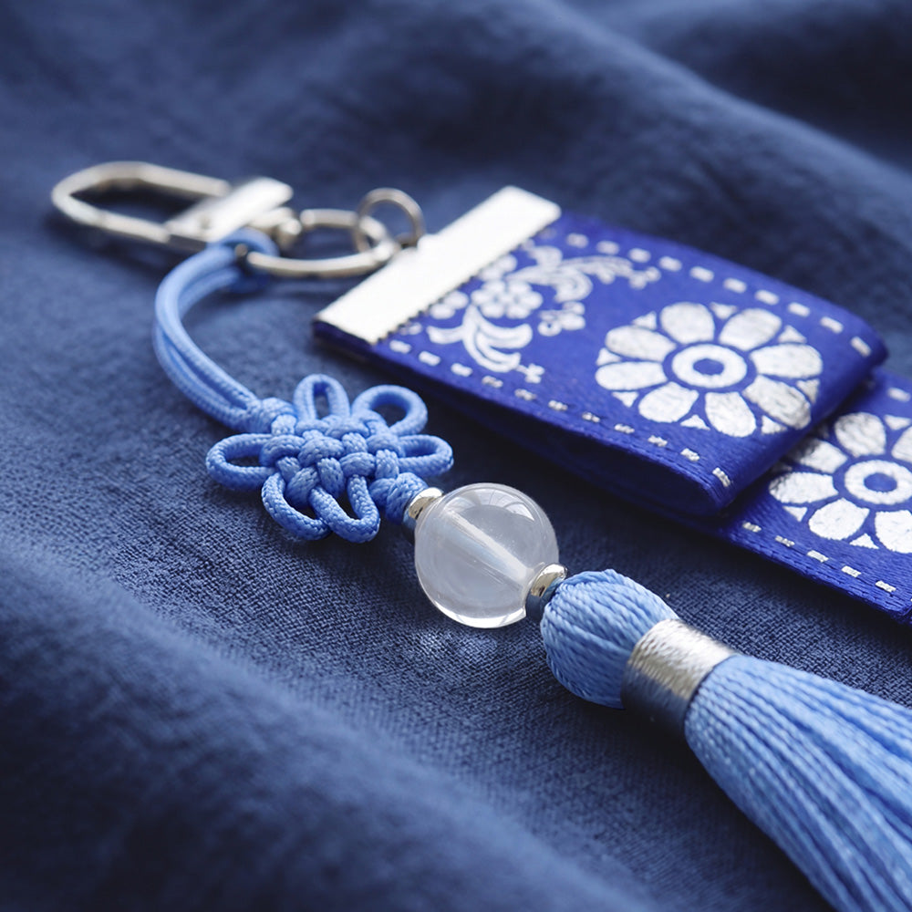 Pyunkang Yul K-Object Keyring | Indigo Daenggi Korean Traditional Charm