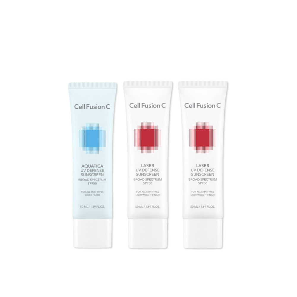 CellFusionC Sun Protection Triple Pack — Aquatica + Laser UV Defense Sunscreen Bundle