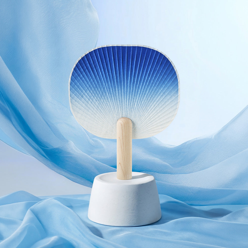 Pyunkang Yul Indigo Hanji Round Fan – Korean Traditional Fan