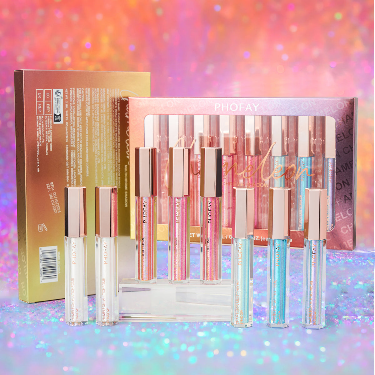 PHOFAY Chameleon Multichrome Eyeshadow Bundle – 8 Shades