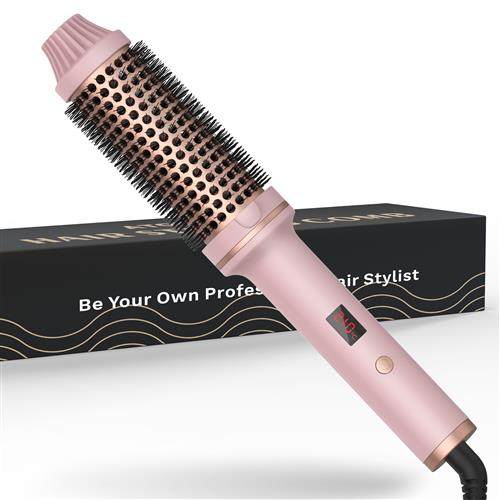 2-in-1 Ceramic Hair Styling Brush | Curl & Straighten with USB-Powered Hot Brush