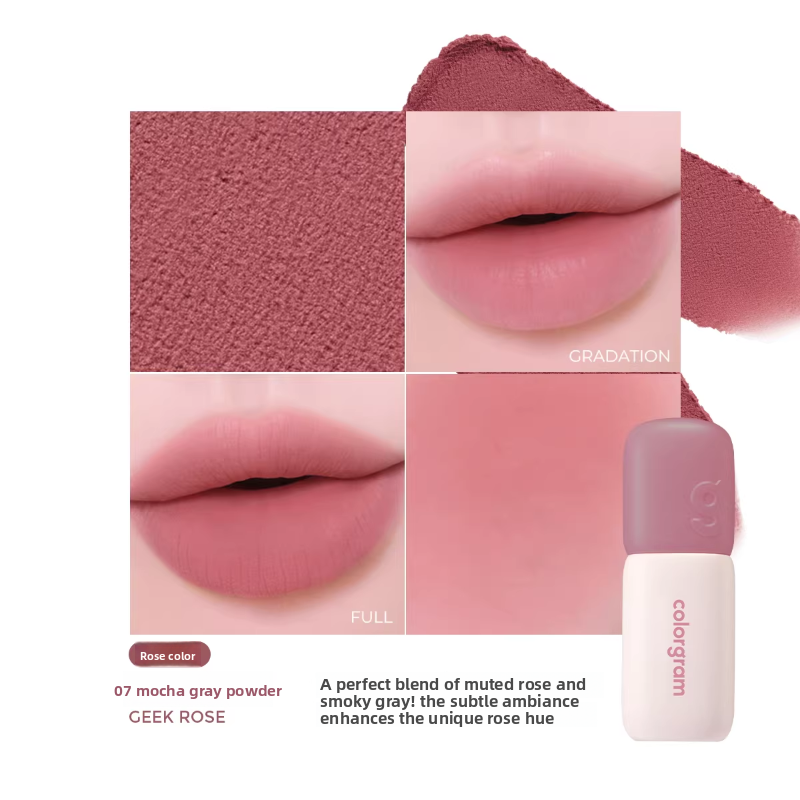 Colorgram Matte Rice Cake Lip & Cheek Tint – Korean Velvet Lipstick, 12 Shades