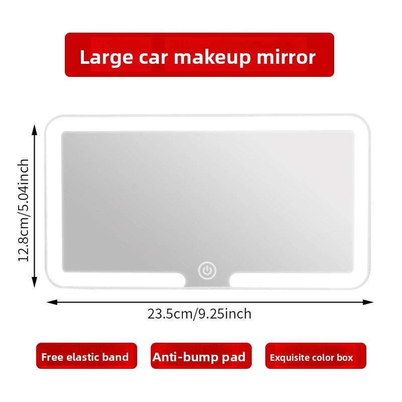 LED Car Visor Makeup Mirror – Shatterproof, HD Reflection & USB Rechargeable
