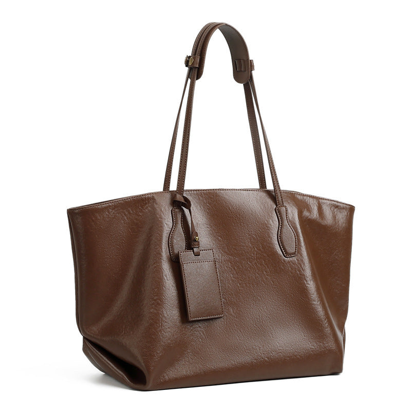Genuine Leather Vintage Shoulder Bag for Women | Classic European Style Tote