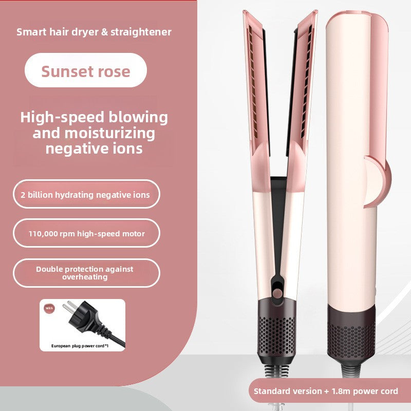 2-in-1 Titanium Tourmaline Hair Straightener & Dryer | All Hair Types | 110V/220V