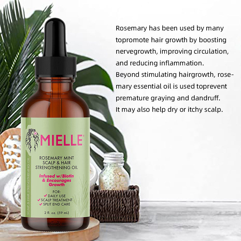 Mielle Rosemary Mint Hair Growth Oil – Biotin-Infused Strengthening Treatment for All Hair Types