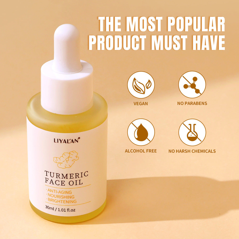 Liyalan Turmeric Glow Facial Oil – Anti-Aging & Brightening Serum with Jojoba & Vitamin E