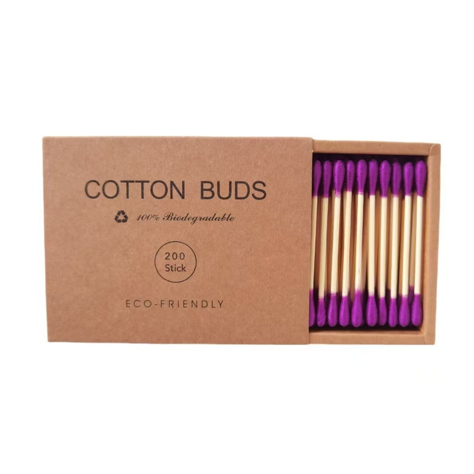 Double-Headed Colored Cotton Swabs – 200 Pack | Makeup & Cleansing