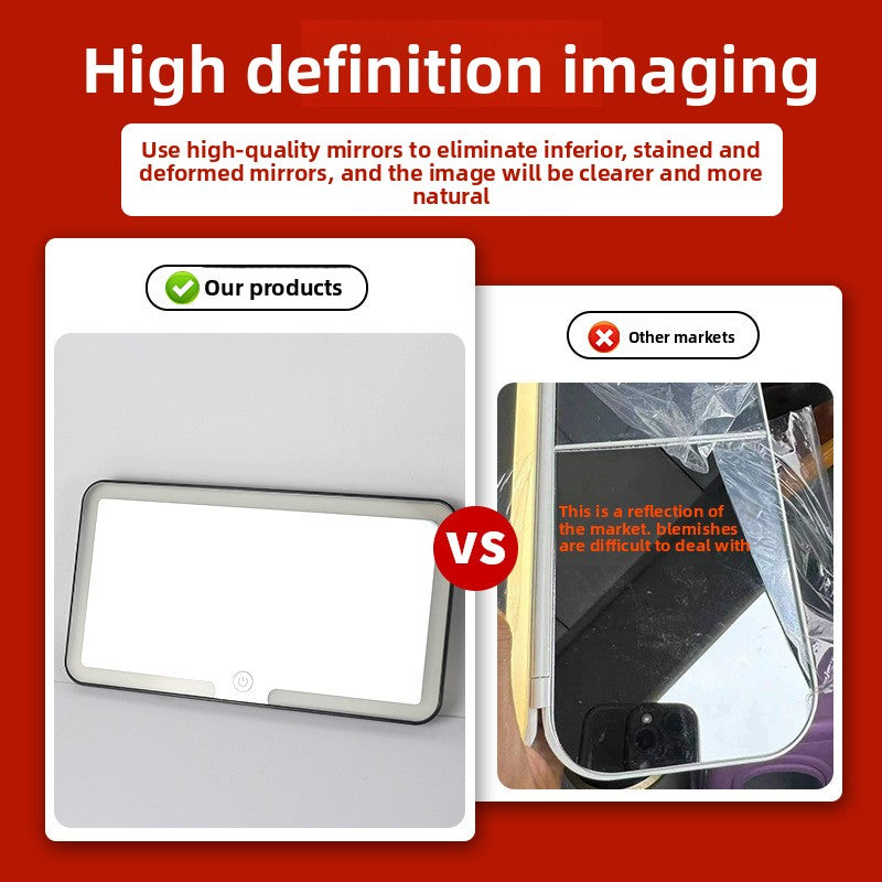 LED Car Visor Makeup Mirror – Shatterproof, HD Reflection & USB Rechargeable
