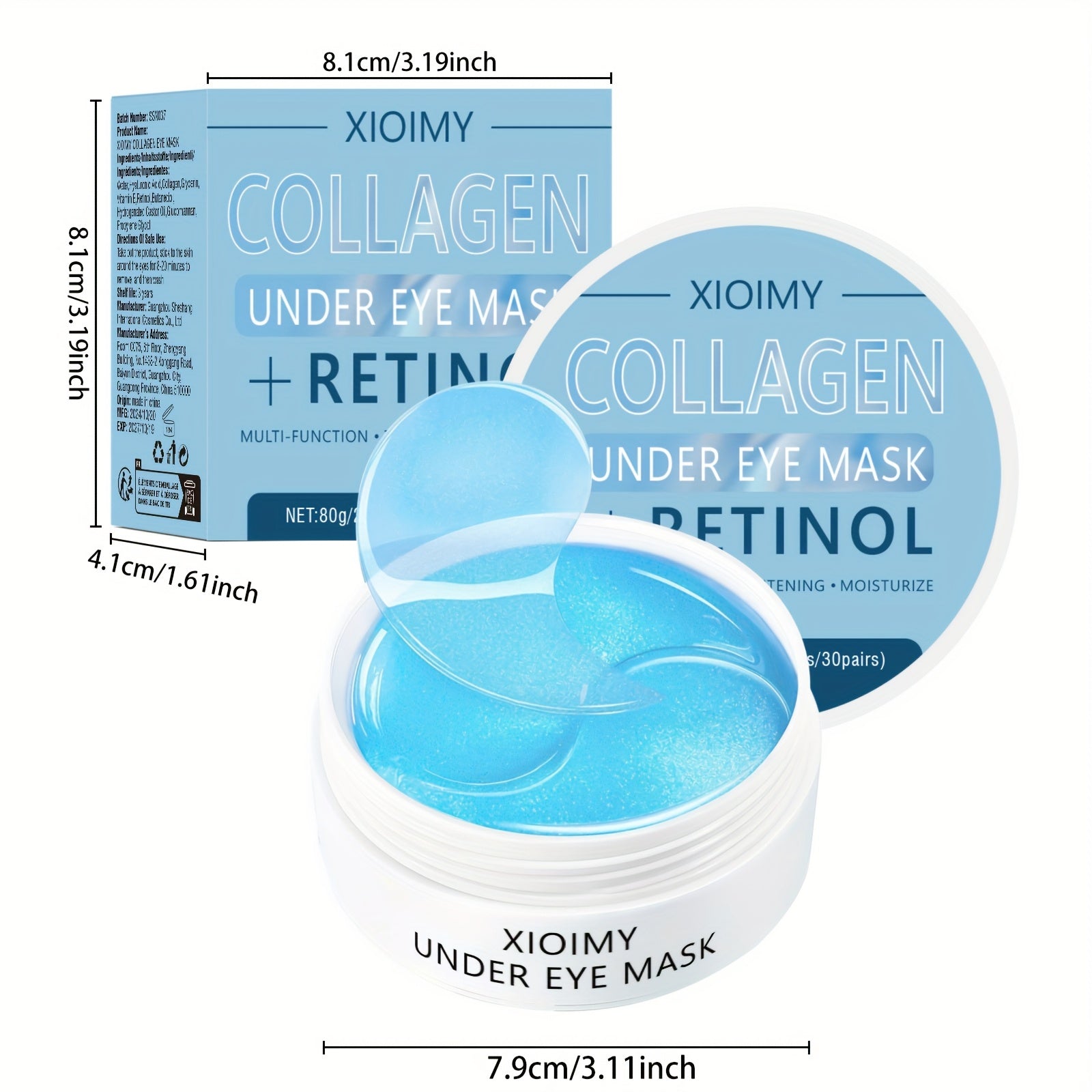 60pcs Xioimy Collagen & Retinol Gel Eye Masks