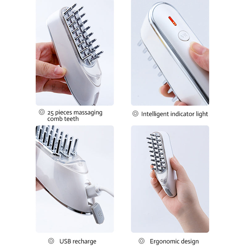 4-in-1 LED Scalp Massager Comb | Red Light + EMS + RF + Vibration Hair Growth Tool