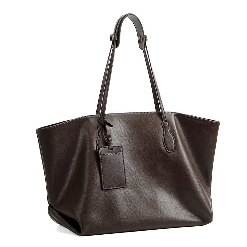 Genuine Leather Vintage Shoulder Bag for Women | Classic European Style Tote