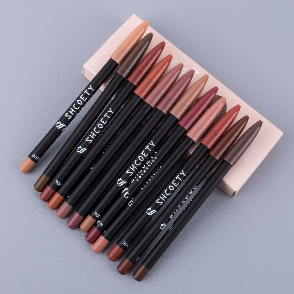 12-Piece Matte Lipstick & Lip Liner Set – Long-Lasting Nude & Red Shades
