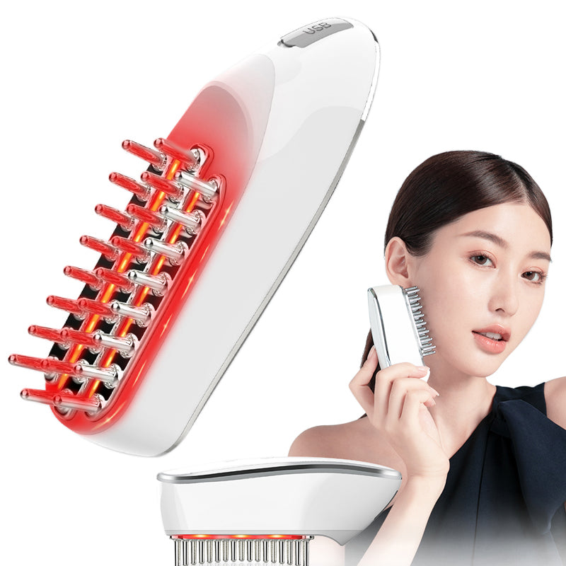 4-in-1 LED Scalp Massager Comb | Red Light + EMS + RF + Vibration Hair Growth Tool