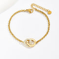Rhinestone Interlocking Bracelet – Titanium Steel Geometric Bangle