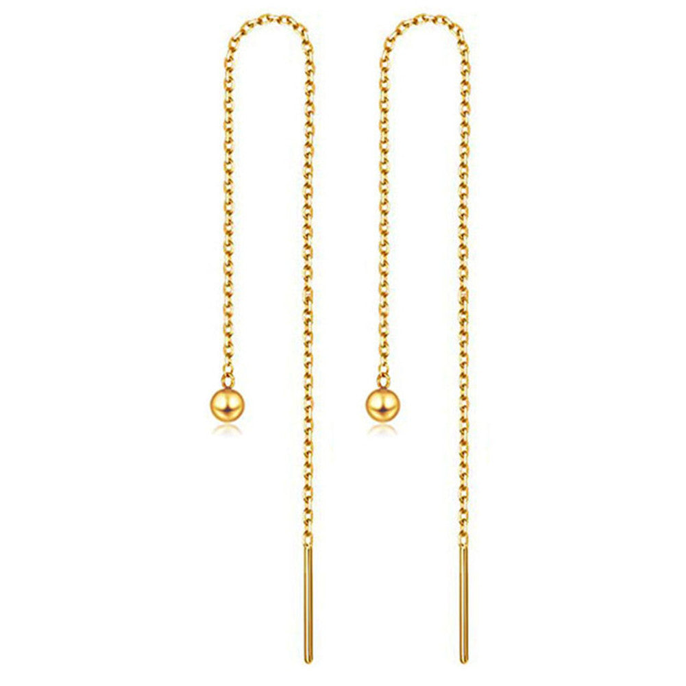 Crystal Tassel Drop Earrings – Star & Ball Stainless Steel Dangle Earrings | Gold & Silver