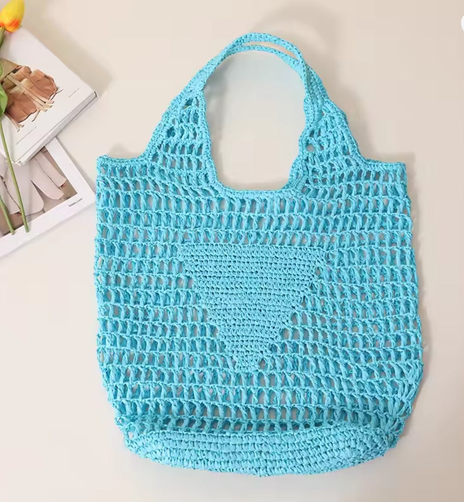 Personalized Embroidered Raffia Straw Tote Bag | Custom Monogram Beach Bag – 10 Colors