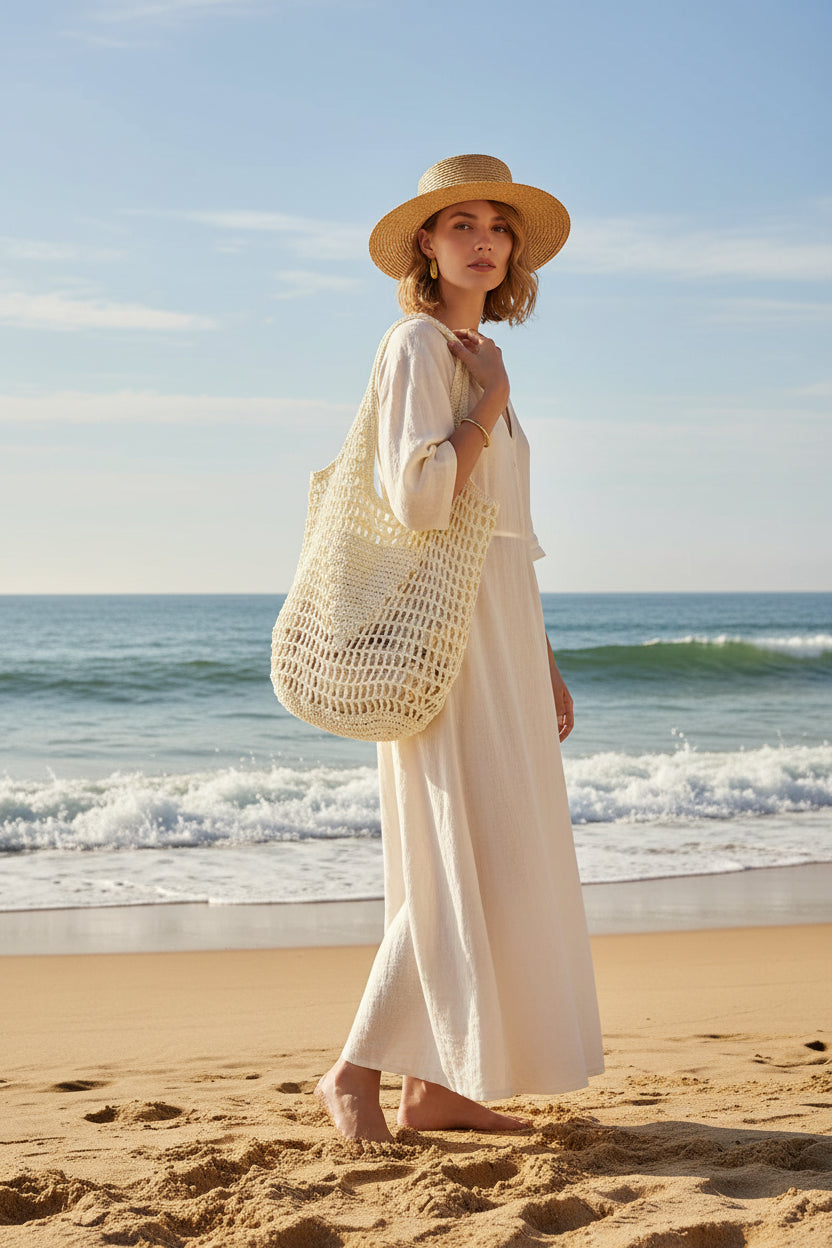 Personalized Embroidered Raffia Straw Tote Bag | Custom Monogram Beach Bag – 10 Colors