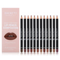 12-Piece Matte Lipstick & Lip Liner Set – Long-Lasting Nude & Red Shades