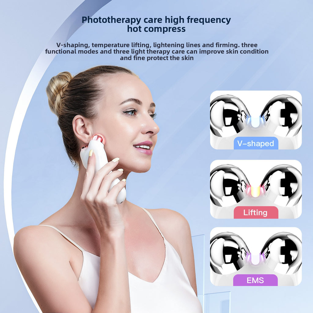 Electric Facial Roller Massager – Ultrasonic Skin Tightening, Wrinkle Reduction & Brightening
