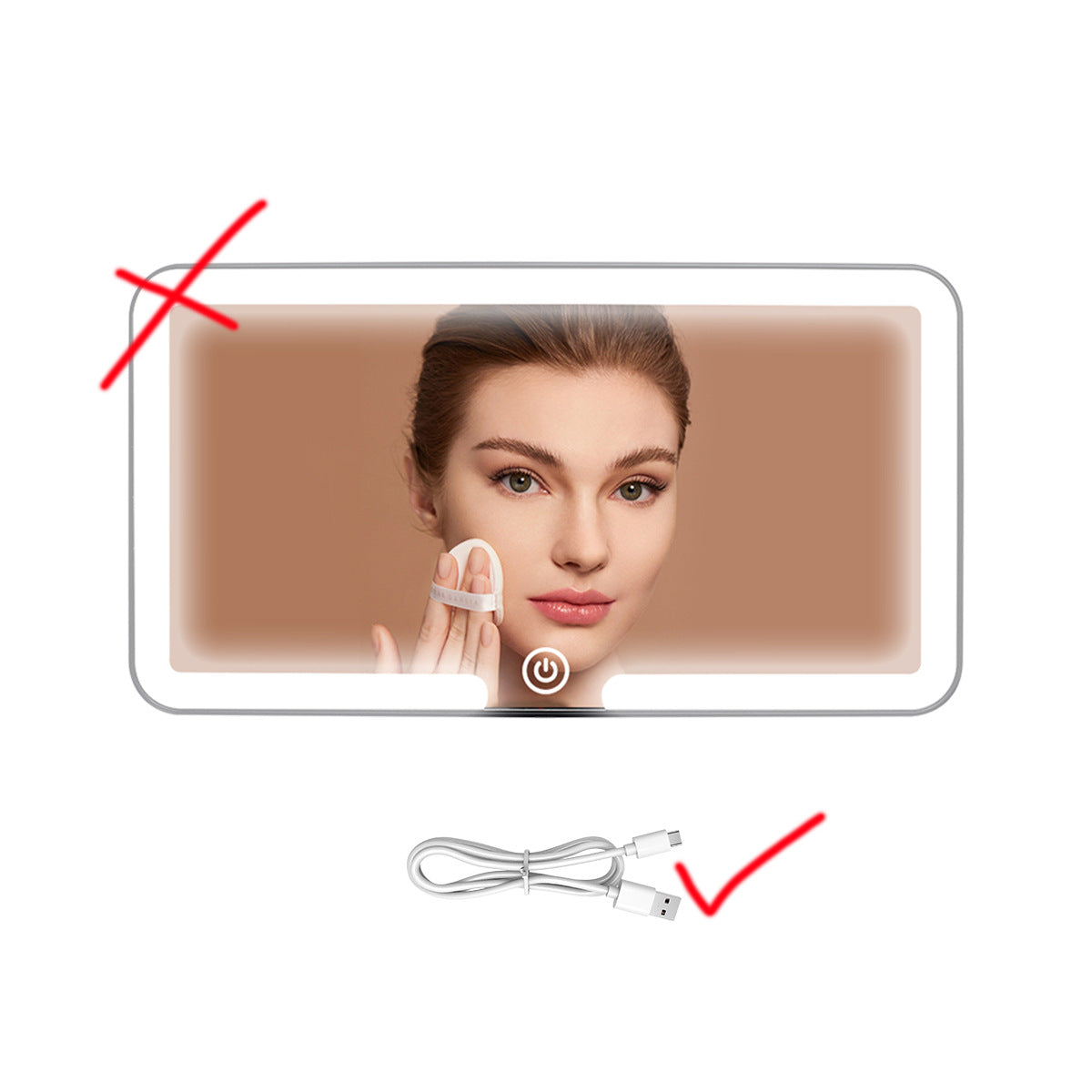 LED Car Visor Makeup Mirror – Shatterproof, HD Reflection & USB Rechargeable