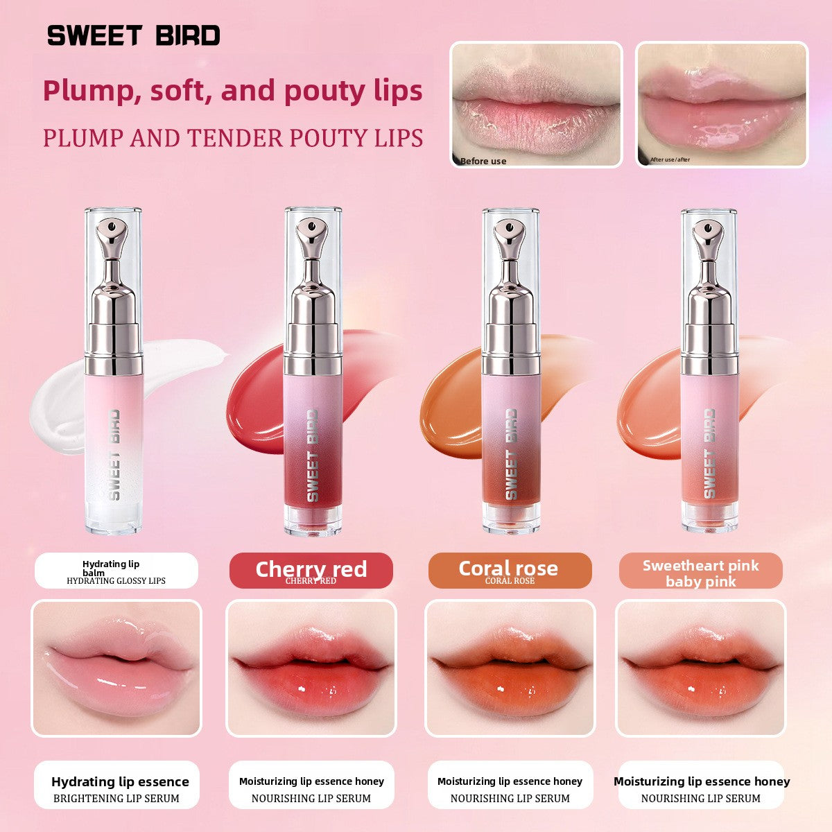 Sweet Bird Hydrating Lip Gloss | Mirror Shine & Long-Lasting Color