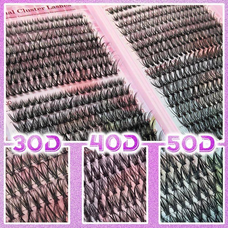 DIY Cluster Lash Extension Kit – D Curl Individual Lashes with Adhesive & Tools