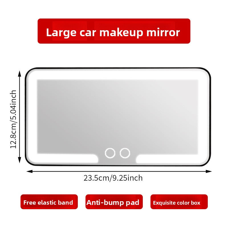 LED Car Visor Makeup Mirror – Shatterproof, HD Reflection & USB Rechargeable
