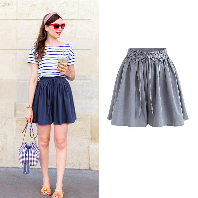 Women's Plus Size Wide-Leg Chiffon Shorts | High Waist Loose Casual Summer Pants