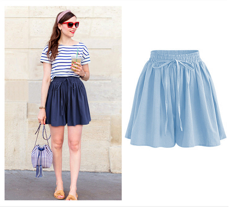 Women's Plus Size Wide-Leg Chiffon Shorts | High Waist Loose Casual Summer Pants