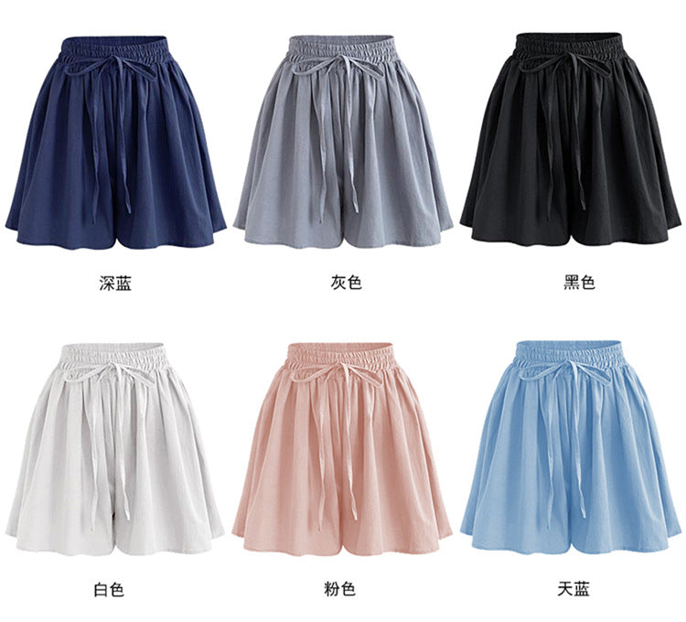 Women's Plus Size Wide-Leg Chiffon Shorts | High Waist Loose Casual Summer Pants