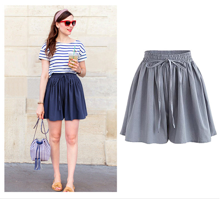 Women's Plus Size Wide-Leg Chiffon Shorts | High Waist Loose Casual Summer Pants