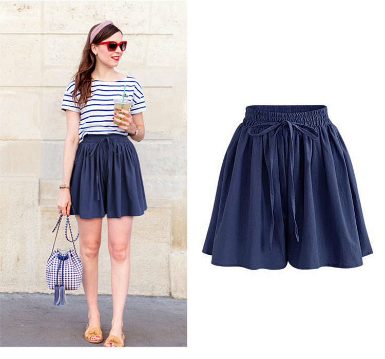 Women's Plus Size Wide-Leg Chiffon Shorts | High Waist Loose Casual Summer Pants