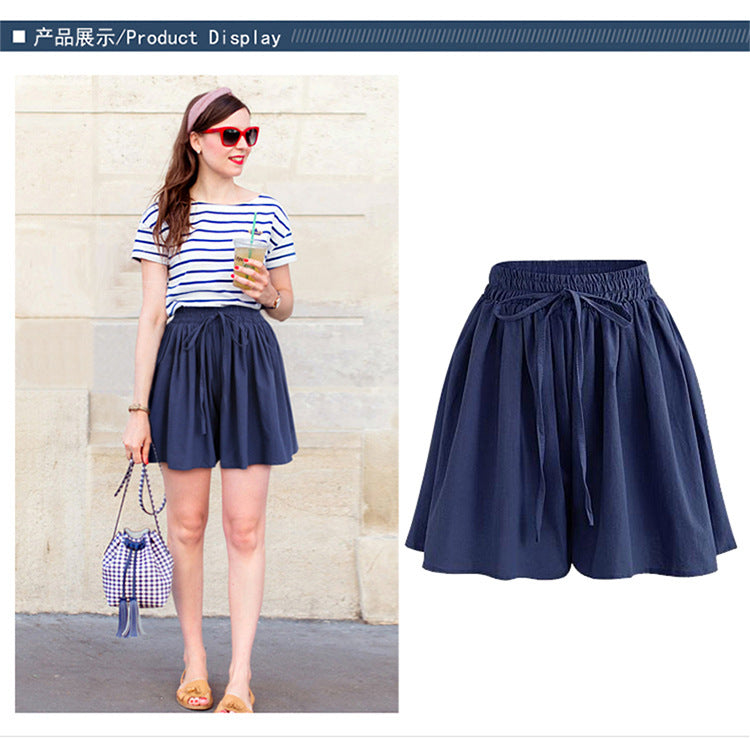 Women's Plus Size Wide-Leg Chiffon Shorts | High Waist Loose Casual Summer Pants