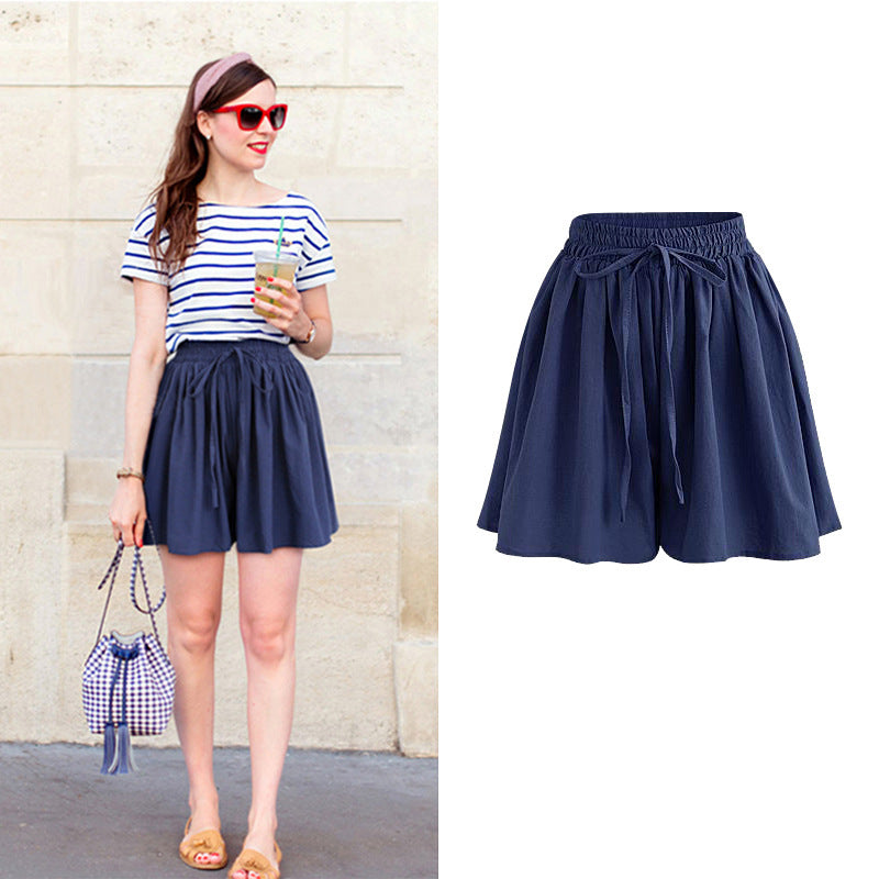 Women's Plus Size Wide-Leg Chiffon Shorts | High Waist Loose Casual Summer Pants