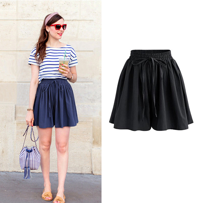 Women's Plus Size Wide-Leg Chiffon Shorts | High Waist Loose Casual Summer Pants
