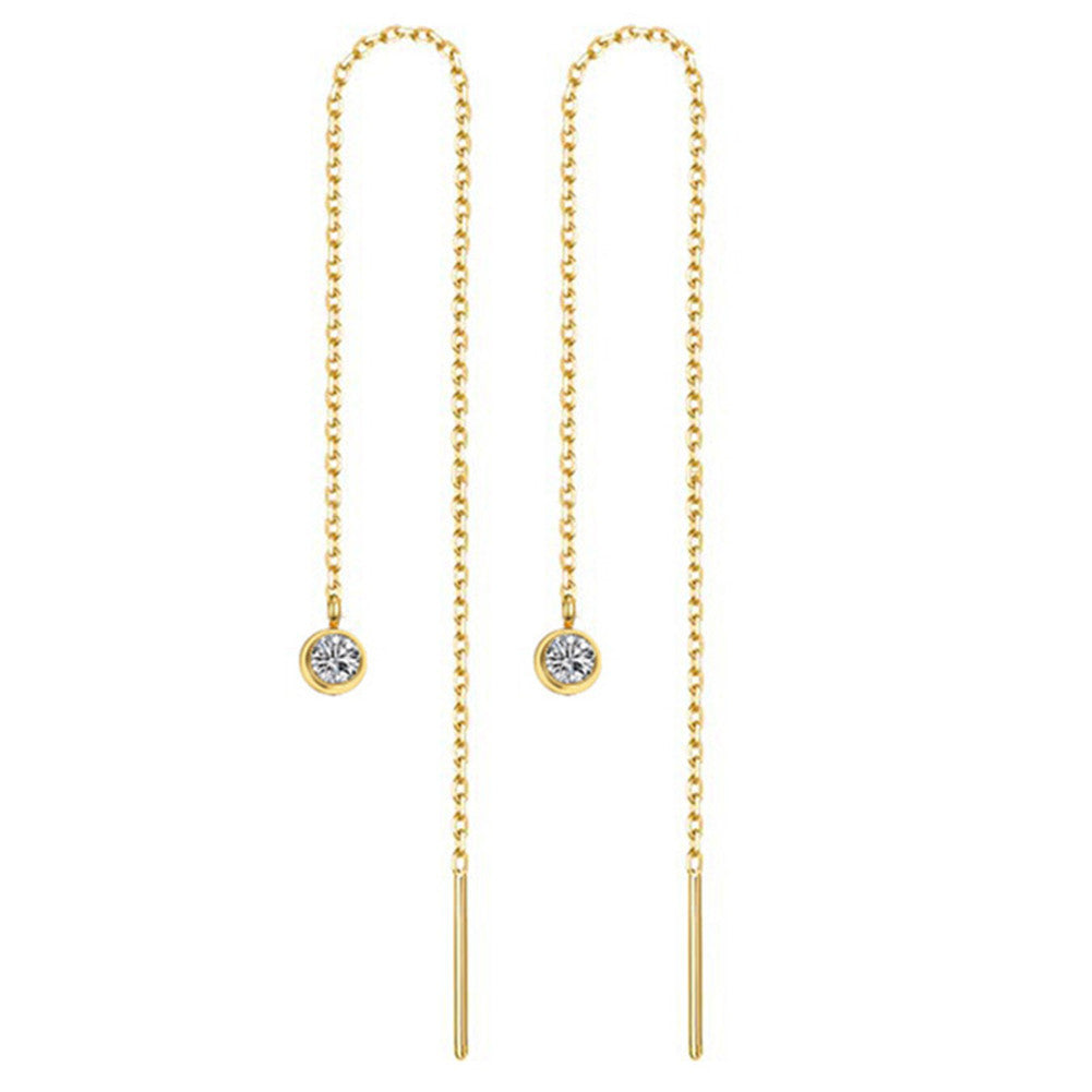 Crystal Tassel Drop Earrings – Star & Ball Stainless Steel Dangle Earrings | Gold & Silver