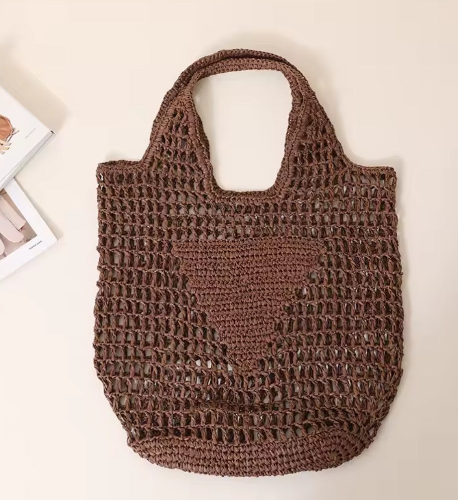Personalized Embroidered Raffia Straw Tote Bag | Custom Monogram Beach Bag – 10 Colors