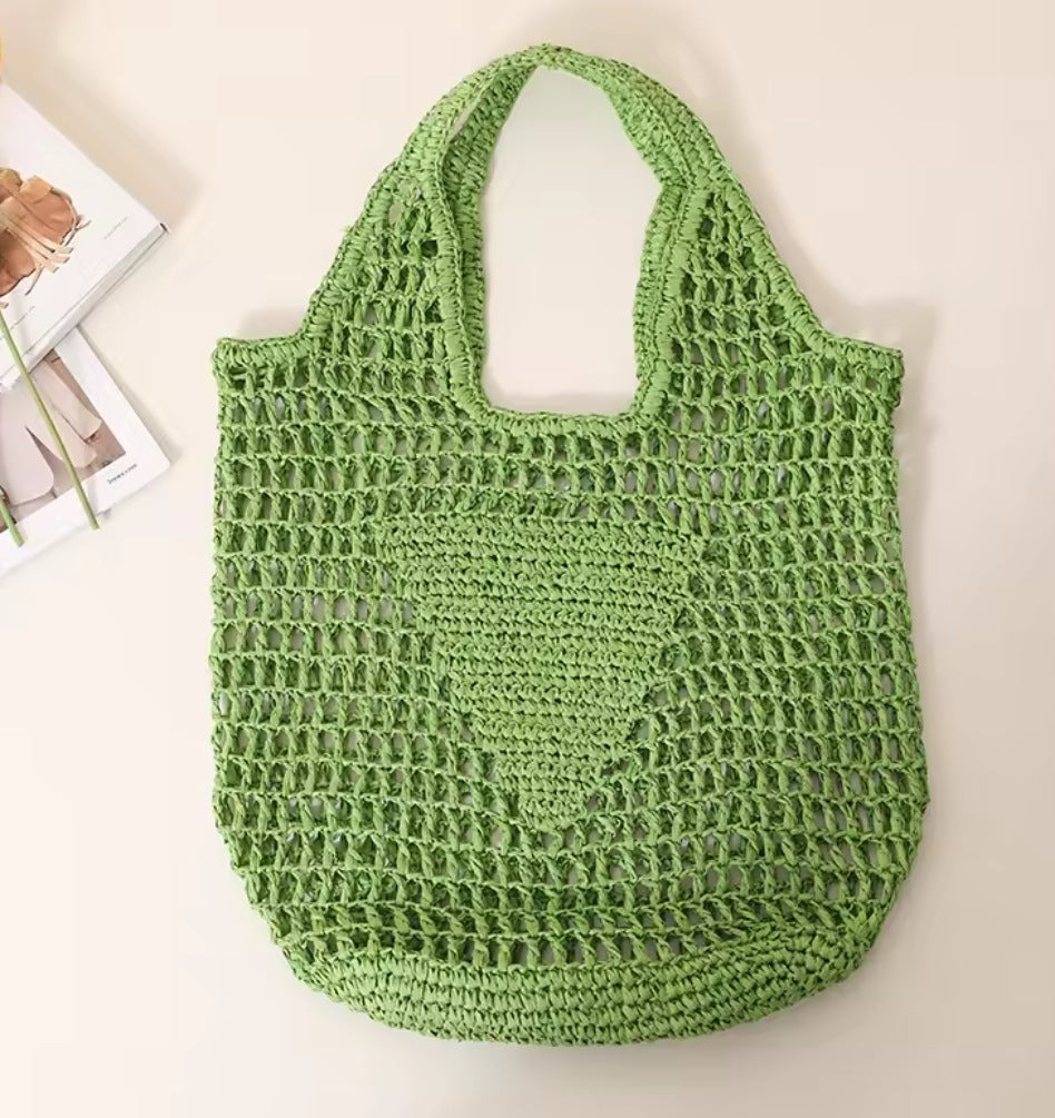 Personalized Embroidered Raffia Straw Tote Bag | Custom Monogram Beach Bag – 10 Colors