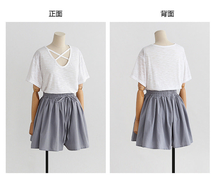 Women's Plus Size Wide-Leg Chiffon Shorts | High Waist Loose Casual Summer Pants