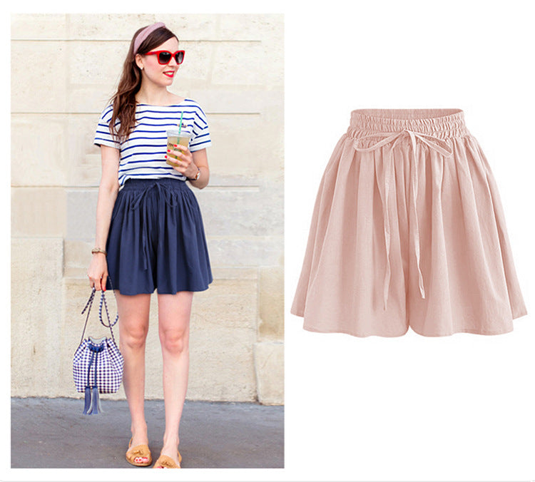 Women's Plus Size Wide-Leg Chiffon Shorts | High Waist Loose Casual Summer Pants