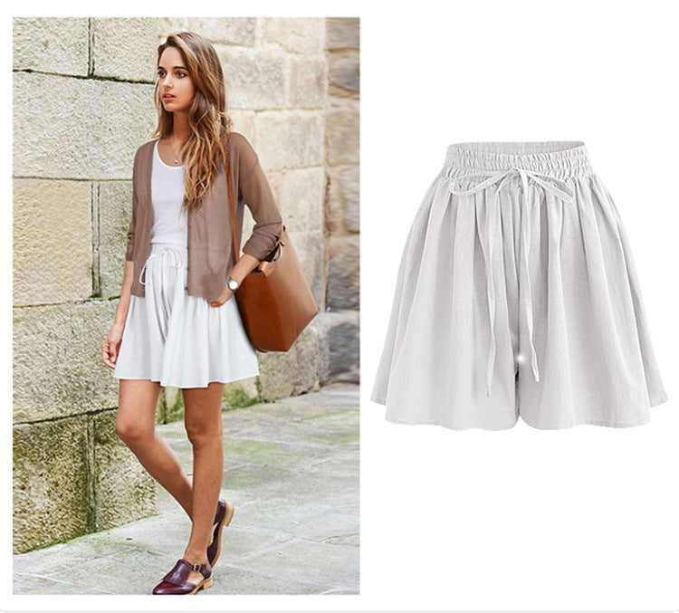 Women's Plus Size Wide-Leg Chiffon Shorts | High Waist Loose Casual Summer Pants