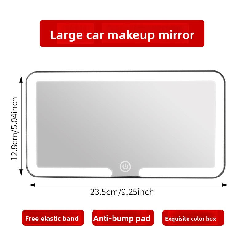 LED Car Visor Makeup Mirror – Shatterproof, HD Reflection & USB Rechargeable